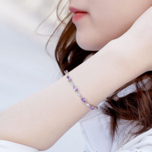 Amethyst Promise Sterling Silver Bracelet